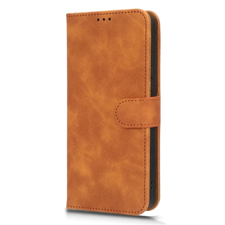 PU Leather Phone Case For ZTE Libero 5G III, Skin-friendly Shockproof Protective Flip Cell Phone Cover Wallet Stand - Brown