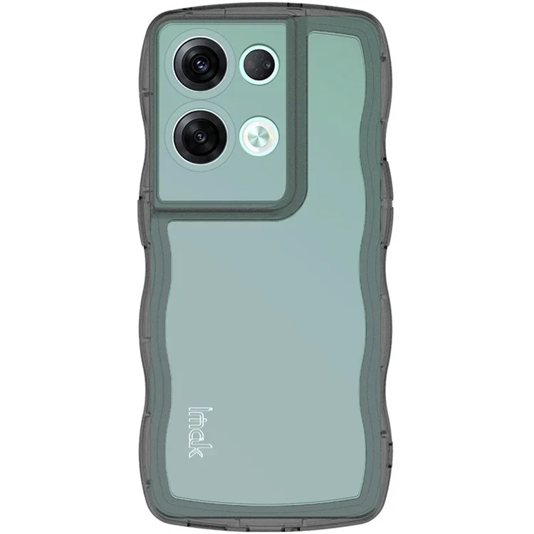 Etui de téléphone IMAK UX-8 Series pour Oppo Reno8 Pro 5G (Version mondiale) / Reno8 Pro+ (Chine) 5G, étui de téléphone cellulaire en TPU à bord ondulé - Noir transparent