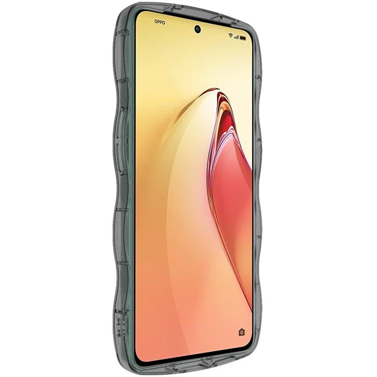 Etui de téléphone IMAK UX-8 Series pour Oppo Reno8 Pro 5G (Version mondiale) / Reno8 Pro+ (Chine) 5G, étui de téléphone cellulaire en TPU à bord ondulé - Noir transparent