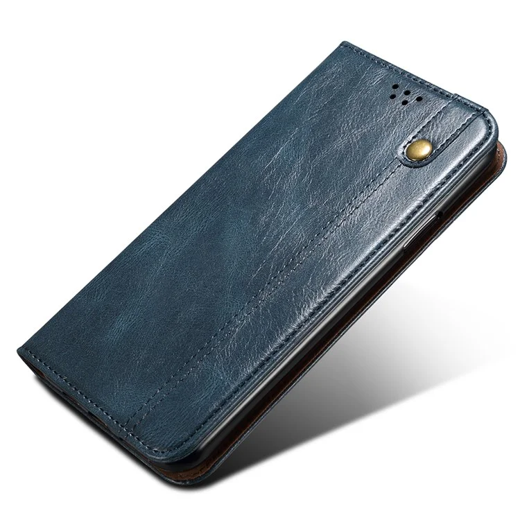 Phone Leather Case for OnePlus 11R 5G / Ace 2 5G , Waxy Crazy Horse Texture Stand Wallet Cell Phone Cover - Blue
