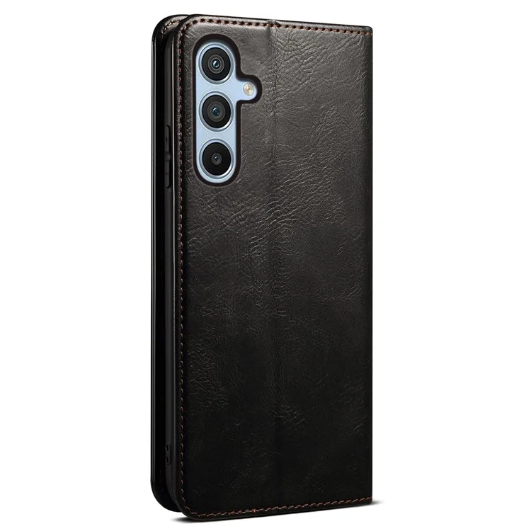 Für Samsung Galaxy A54 5G PU-Leder-Handyhülle, Wallet-Case, Wachsiges Crazy-Horse-Textur, Standfunktion, Handyhülle - Schwarz