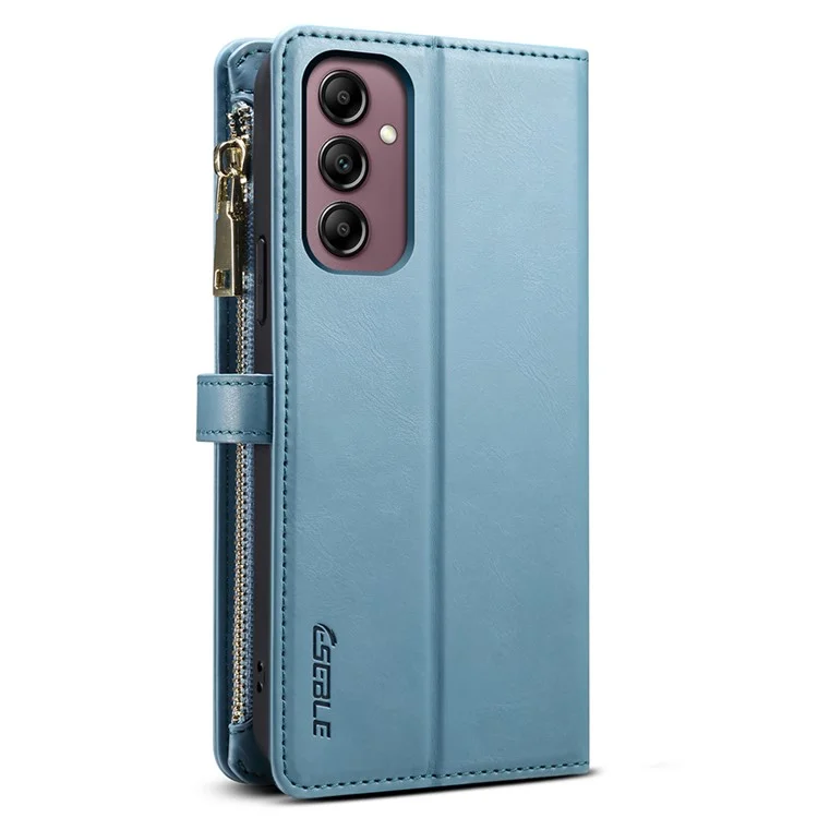 ESEBLE for Samsung Galaxy A54 5G RFID Blocking Phone Case Zipper Pocket Stand Leather Wallet Cover - Blue