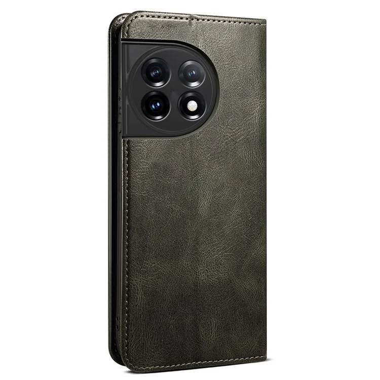 Telefon-Brieftasche-Hülle für OnePlus Ace 2 5G / 11R 5G, wachsige Crazy Horse Textur PU-Leder Telefon-Ständer-Abdeckung - Grün