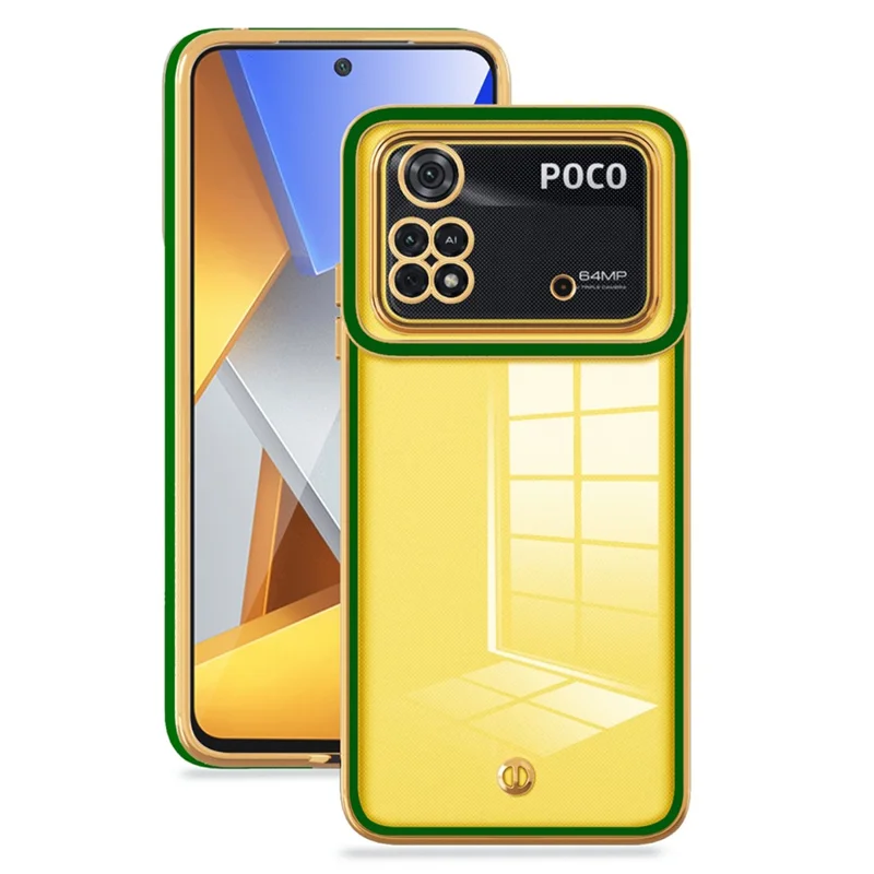 TPU Phone Cover for Xiaomi Poco M4 Pro 4G, Electroplating Anti-drop Phone Case - Green