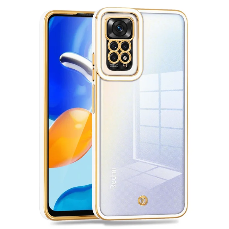 TPU Phone Case For Xiaomi Redmi Note 11S 4G, Electroplating Protective Mobile Phone Back Cover - White