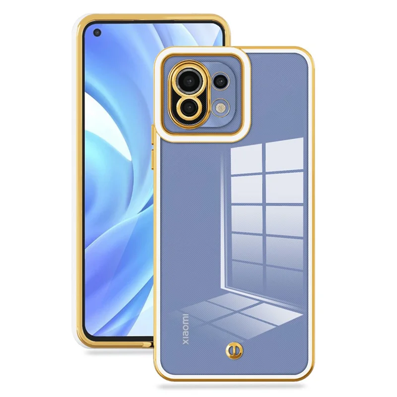 For Xiaomi Mi 11 Lite 4G / 5G / 11 Lite 5G NE Electroplating Phone Case Scratch-resistant TPU Phone Back Cover - White