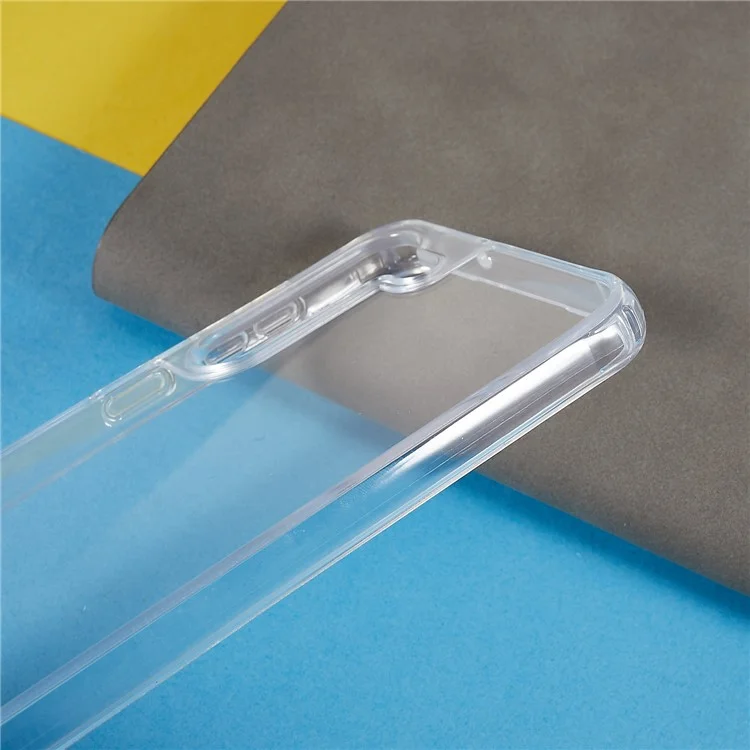 Clear Phone Case for Samsung Galaxy S23, Non-Slip TPU Bumper + Acrylic Back Phone Cover with Lanyard - Black