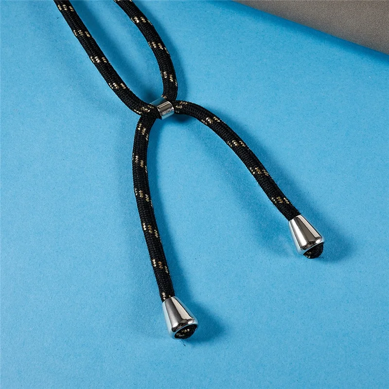 Phone Protector Case for Samsung Galaxy A13 4G / 5G, Clear TPU+Acrylic Back Cover with Lanyard - Black  /  Gold