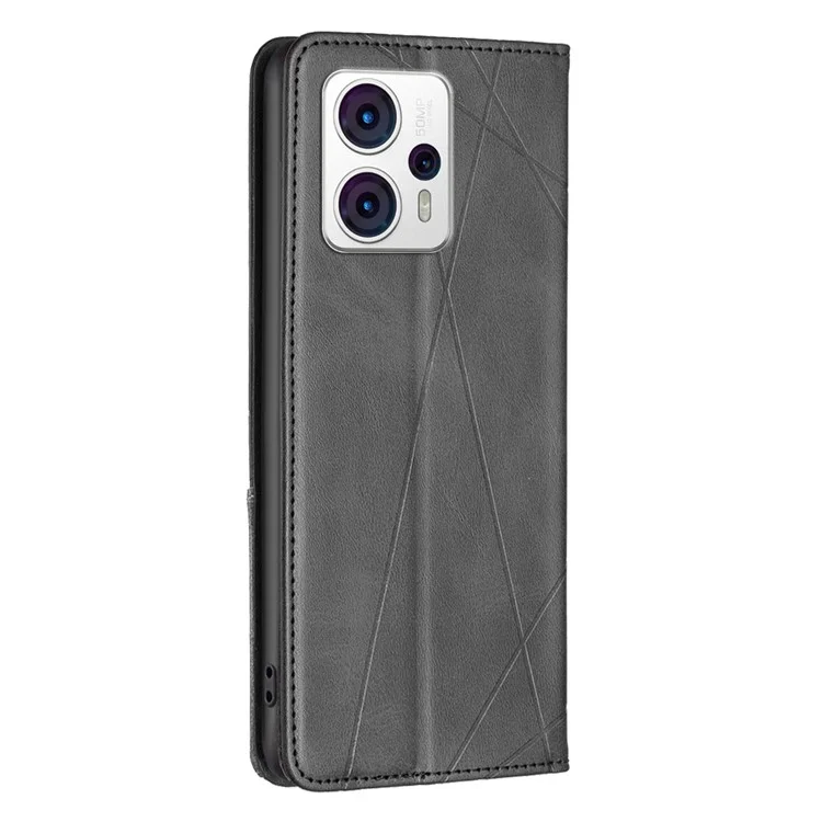 Anti-Kratzer-Handyhülle mit Kartenfach für Motorola Moto G13 4G / G23 4G / G53 5G, BF bedruckte Muster-Serie-1 Leder Ständer Anti-Drop Cover - Schwarz