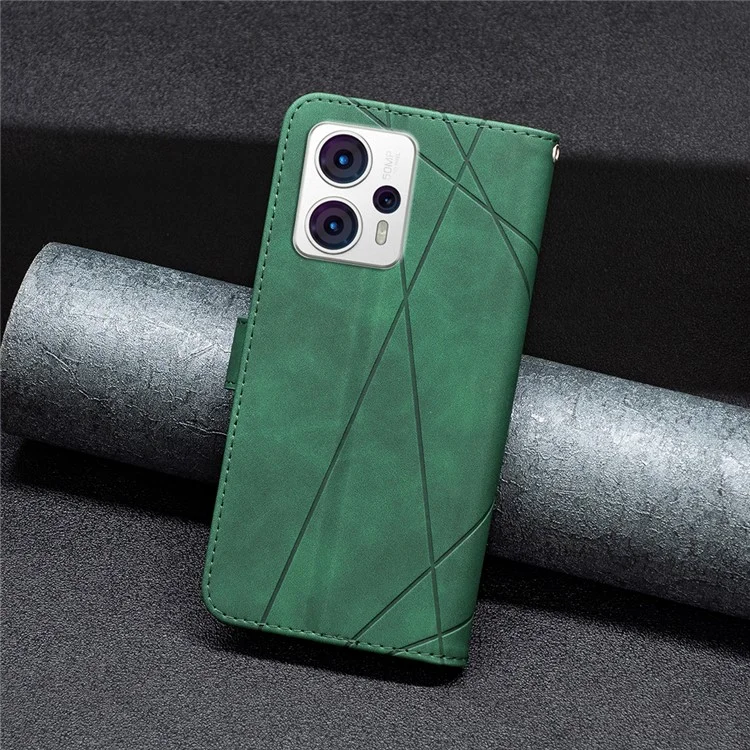 BINFEN COLOR para Motorola Moto G13 4G / G23 4G / G53 5G Funda de teléfono resistente a golpes BF con patrón estampado-Estilo 05 Funda de billetera de piel con soporte - Verde