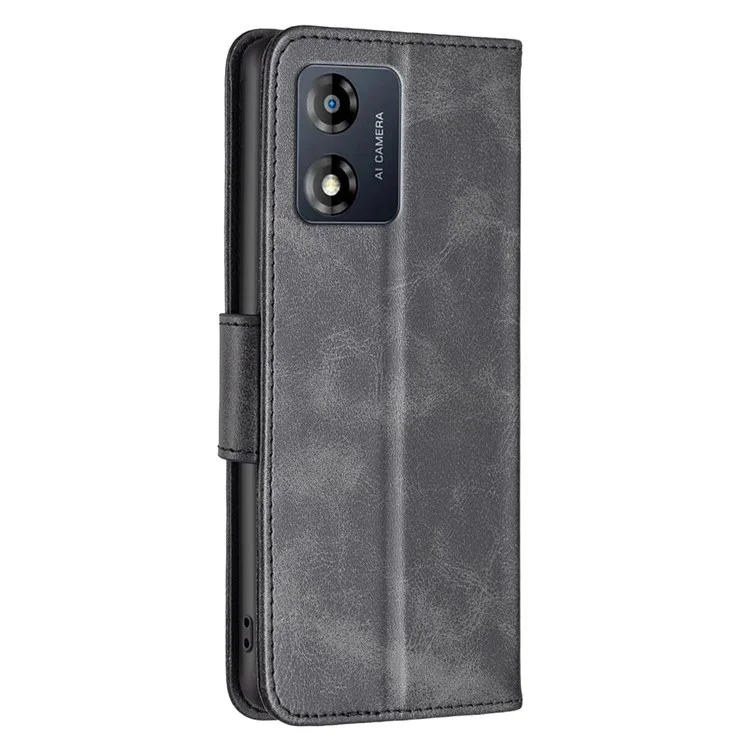 Funda de teléfono móvil de la serie BF Leather-4 para Motorola Moto E13 4G, Flip Stand Funda de billetera de cuero con protección completa - Negro