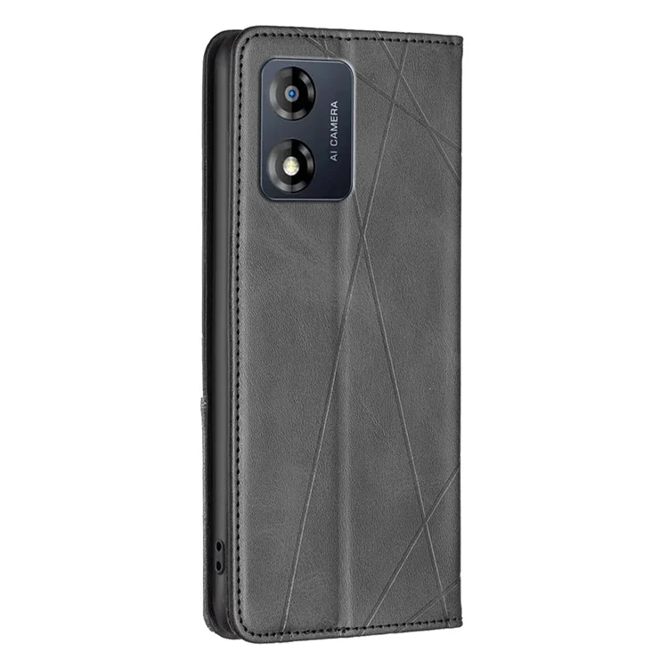 Étui de protection pour téléphone portable Motorola Moto E13 4G, porte-cartes BF Imprinted Pattern Series-1 en cuir, anti-chute, noir