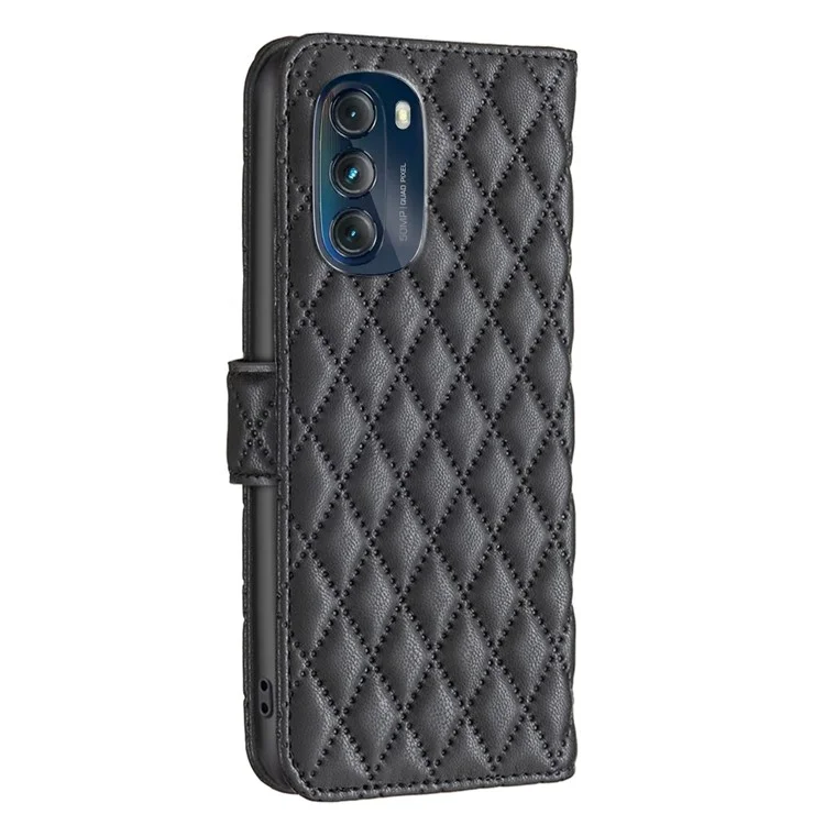 BINFEN COLOR PU Leather Phone Case para Motorola Moto G 5G (2023), Estilo BF-14 Flip Wallet Anti-drop Cover com Suporte - Preto