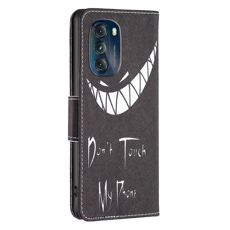 Anti-drop Phone Case für Motorola Moto G 5G (2023) BF-Musterdruck Lederserie-1 Muster eingeprägte Brieftasche Ständer Handyhülle - Fassen Sie mein Telefon nicht an