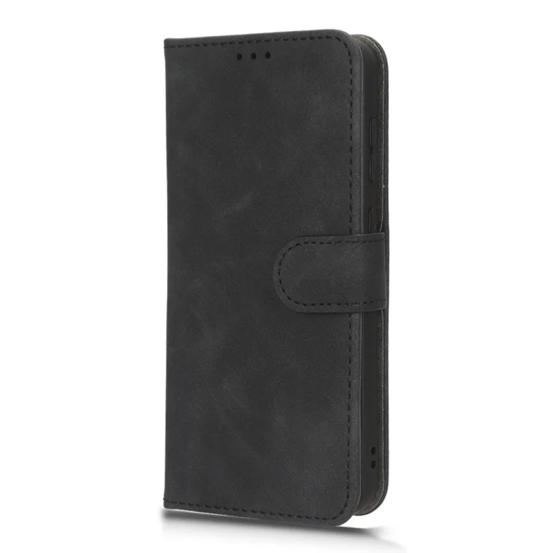 Anti-fall Phone Case for Samsung Galaxy S23+, Skin-touch Feeling PU Leather Wallet Stand Cell Phone Cover - Black