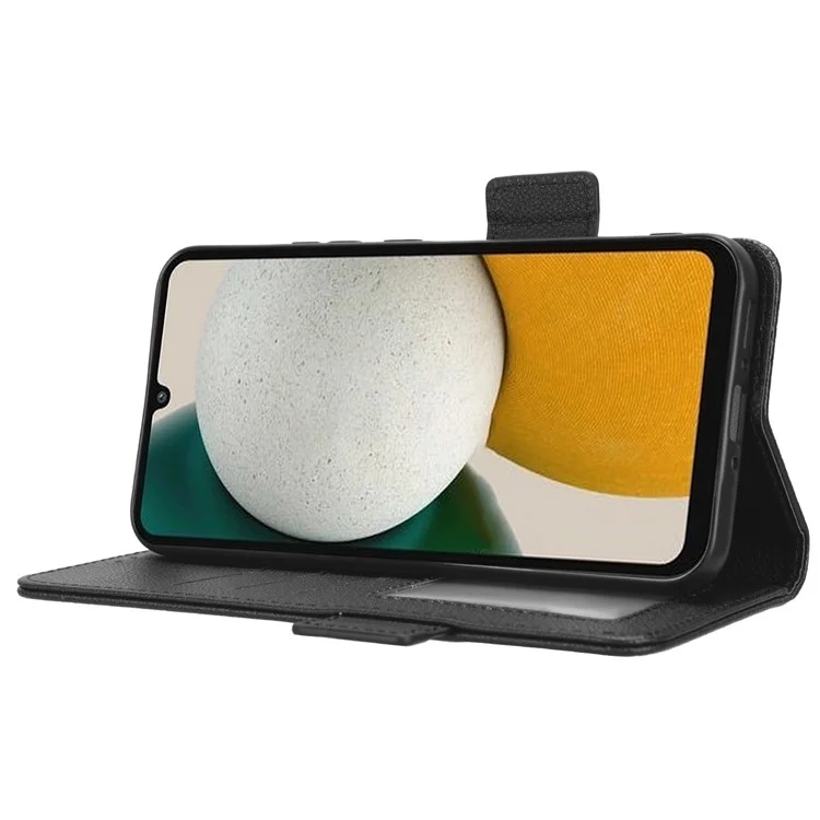 Custodia per telefono cellulare per Samsung Galaxy A34 5G, custodia a portafoglio in pelle di texture Litchi a prova di urto con supporto - Nero