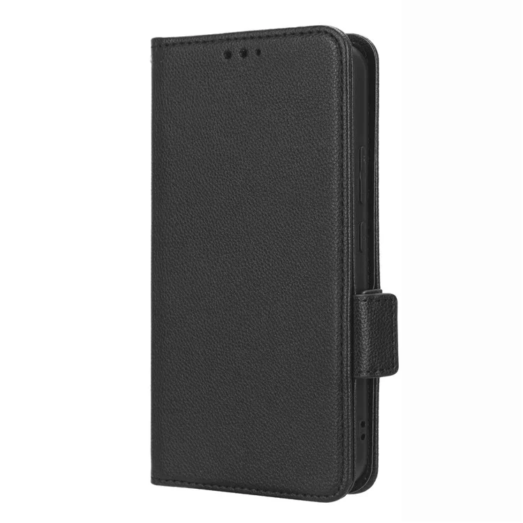 Custodia per telefono cellulare per Samsung Galaxy A34 5G, custodia a portafoglio in pelle di texture Litchi a prova di urto con supporto - Nero
