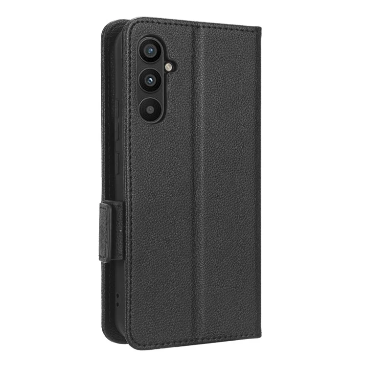 Custodia per telefono cellulare per Samsung Galaxy A34 5G, custodia a portafoglio in pelle di texture Litchi a prova di urto con supporto - Nero