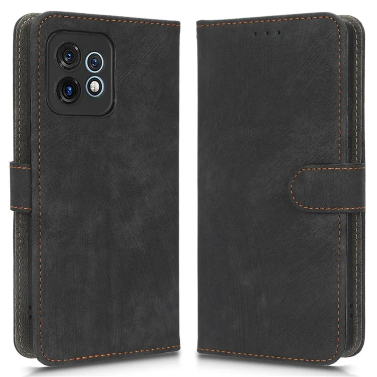 Cover per telefono a prova di caduta per Motorola Moto X40 5G / Edge 40 Pro 5G / Edge+ (2023) con blocco RFID Custodia in pelle PU anti-graffio con portafoglio e supporto - Nero