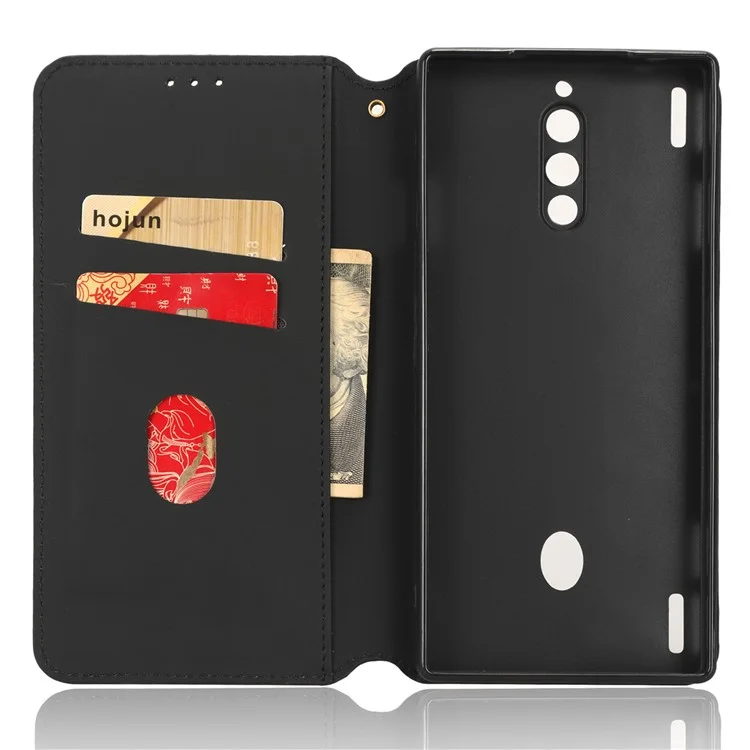 Para ZTE nubia Red Magic 8 Pro+ 5G / Red Magic 8 Pro 5G Flip Wallet Phone Case Rhombus Pattern Imprinted Shockproof PU Leather Stand Cover - Black