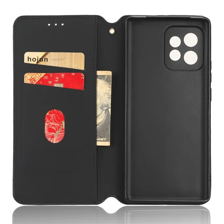 Custodia a portafoglio in pelle PU per Motorola Moto X40 5G / Edge 40 Pro 5G / Edge+ (2023) Custodia antipolverosa con motivo a rombo impresso Chiusura magnetica Supporto - Nero