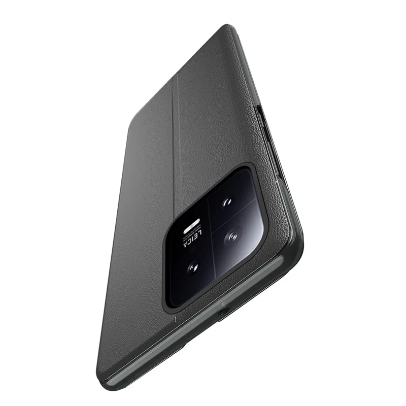 For Xiaomi 13 5G Phone Case Folio Flip PU Leather Stand Cover - Black