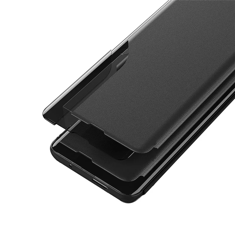 PU Leather Phone Stand Case for Xiaomi 13 5G, View Window Anti-drop Phone Cover - Black