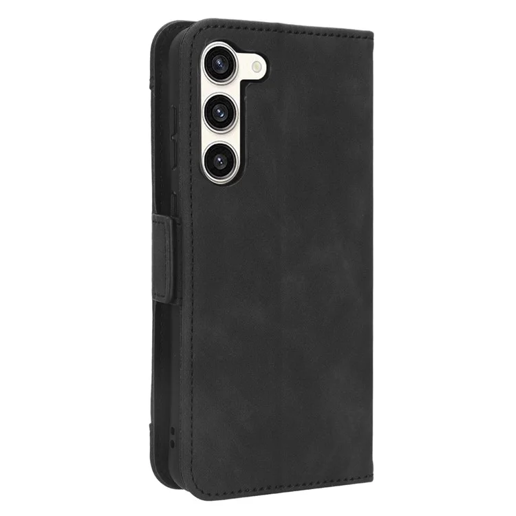 Wallet Flip Cover for Samsung Galaxy S23+, PU Leather Phone Case Multiple Card Slots Stand Shell - Black