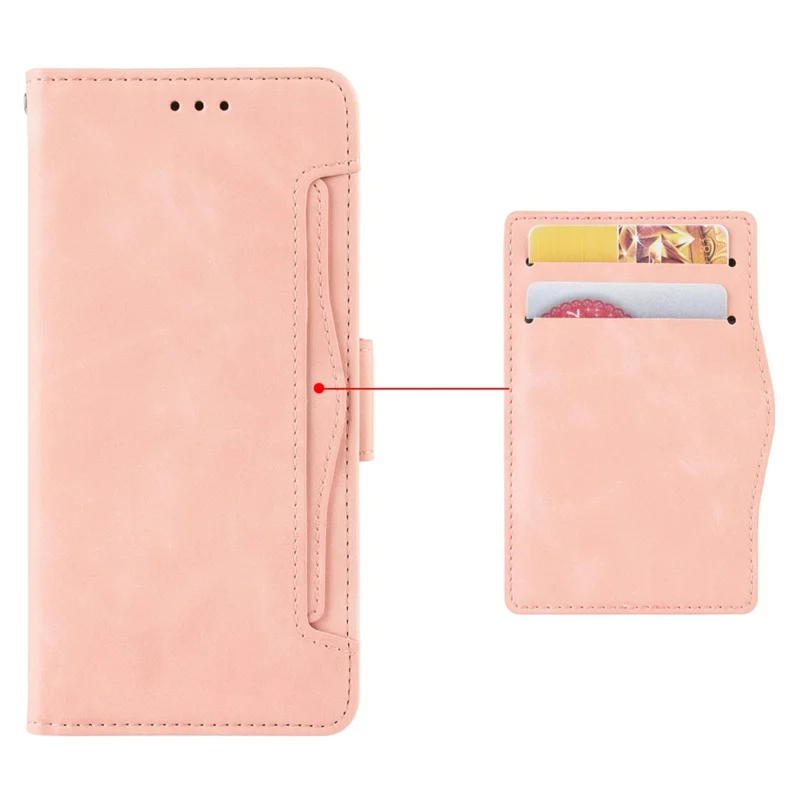 Wallet Flip Cover for Samsung Galaxy S23+, PU Leather Phone Case Multiple Card Slots Stand Shell - Pink