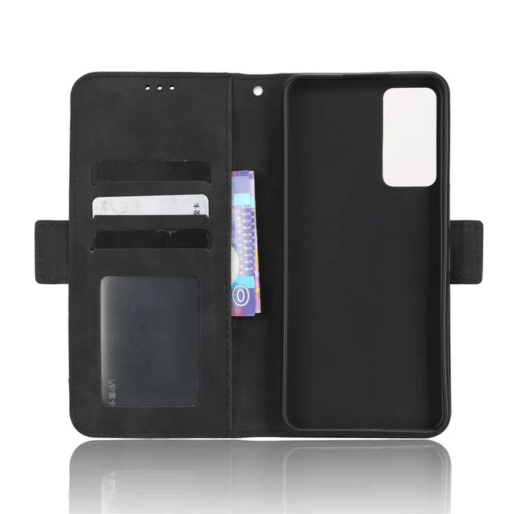 Per TCL 40R 5G Phone Wallet Cover, Multiple Card Slots Stand PU Leather Phone Case - Black