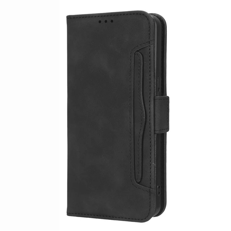 Per TCL 40R 5G Phone Wallet Cover, Multiple Card Slots Stand PU Leather Phone Case - Black