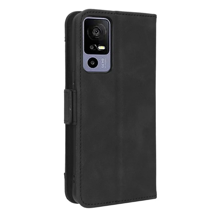 Per TCL 40R 5G Phone Wallet Cover, Multiple Card Slots Stand PU Leather Phone Case - Black