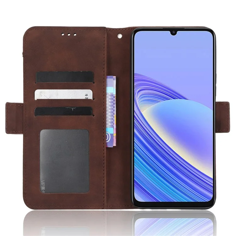 Für TCL 40 SE Magnetisches Flip-Phone-Cover Geldbörse Ständer Buch-Stil PU-Leder-Handyhülle mit mehreren Kartenfächern - Braun
