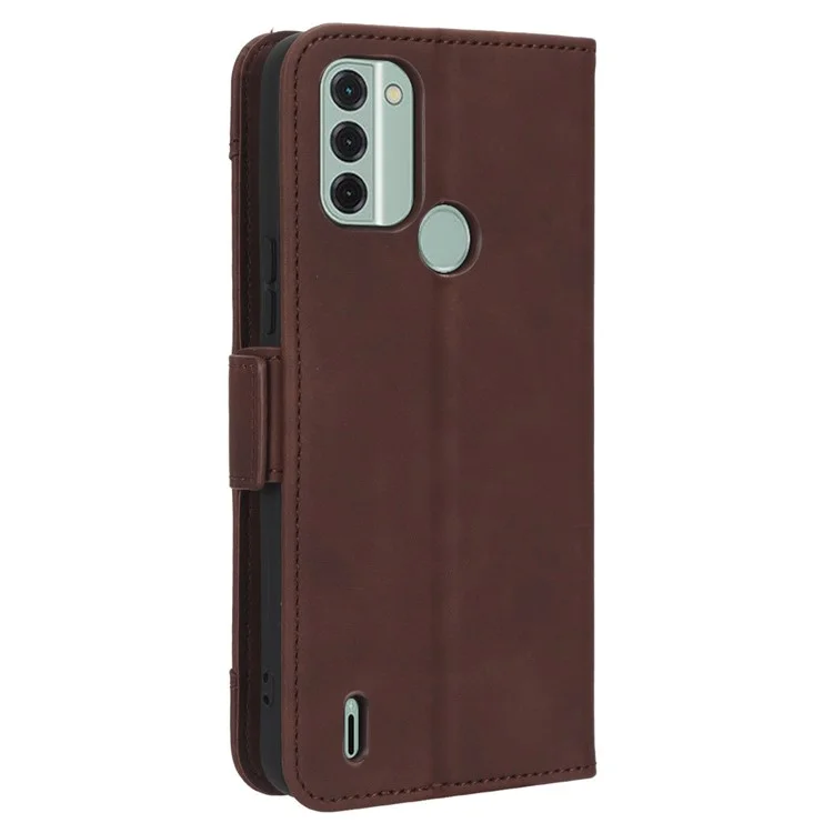 Para Nokia C31 4G Anti-Scratch PU Leather Cell Phone Case Múltiples Ranuras para Tarjetas Magnéticas Flip Wallet Phone Cover - Marrón