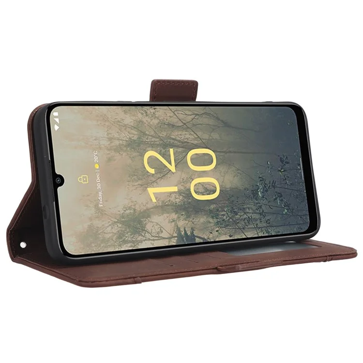 Para Nokia C31 4G Anti-Scratch PU Leather Cell Phone Case Múltiples Ranuras para Tarjetas Magnéticas Flip Wallet Phone Cover - Marrón