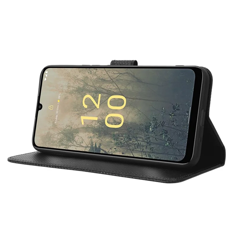 Wallet Stand Phone Case per Nokia C31 4G, Custodia per telefono in pelle PU con texture a diamante - Nero