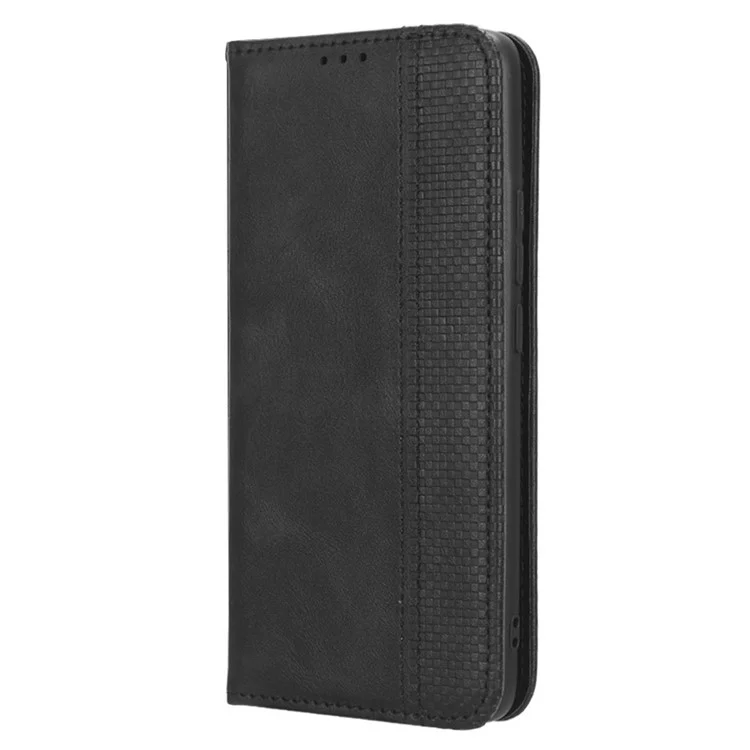Custodia per telefono per Xiaomi Poco F5 Pro 5G / Redmi K60 Pro 5G / K60 5G / K60 Champion Edition Retro Texture Stand PU Leather Phone Wallet Cover - Nero