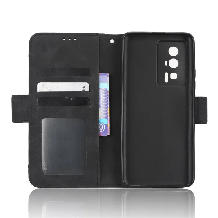 Capa Carteira de Telefone para Xiaomi Poco F5 Pro 5G / Redmi K60 Pro 5G / K60 5G / K60 Champion Edition Couro PU Slot Múltiplo para Cartões Suporte para Telefone - Preto