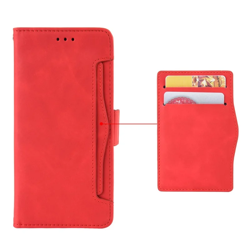 Phone Wallet Cover for Xiaomi Poco F5 Pro 5G / Redmi K60 Pro 5G / K60 5G / K60 Champion Edition PU Leather Multiple Card Slots Stand Phone Case - Red