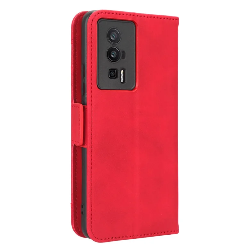 Phone Wallet Cover for Xiaomi Poco F5 Pro 5G / Redmi K60 Pro 5G / K60 5G / K60 Champion Edition PU Leather Multiple Card Slots Stand Phone Case - Red
