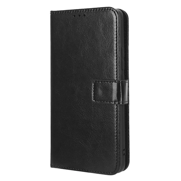 Custodia in pelle per Xiaomi Poco F5 Pro 5G / Redmi K60 Pro 5G / K60 5G / K60 Champion Edition, texture di cavallo pazzo, portafoglio, custodia per cellulare con cinturino - Nero