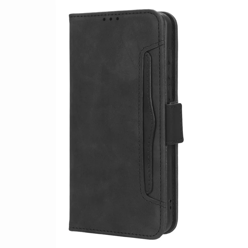 Phone Wallet Cover for TCL 305i (Fingerprint Version), Drop Proof PU Leather Multiple Card Slots Stand Phone Case - Black