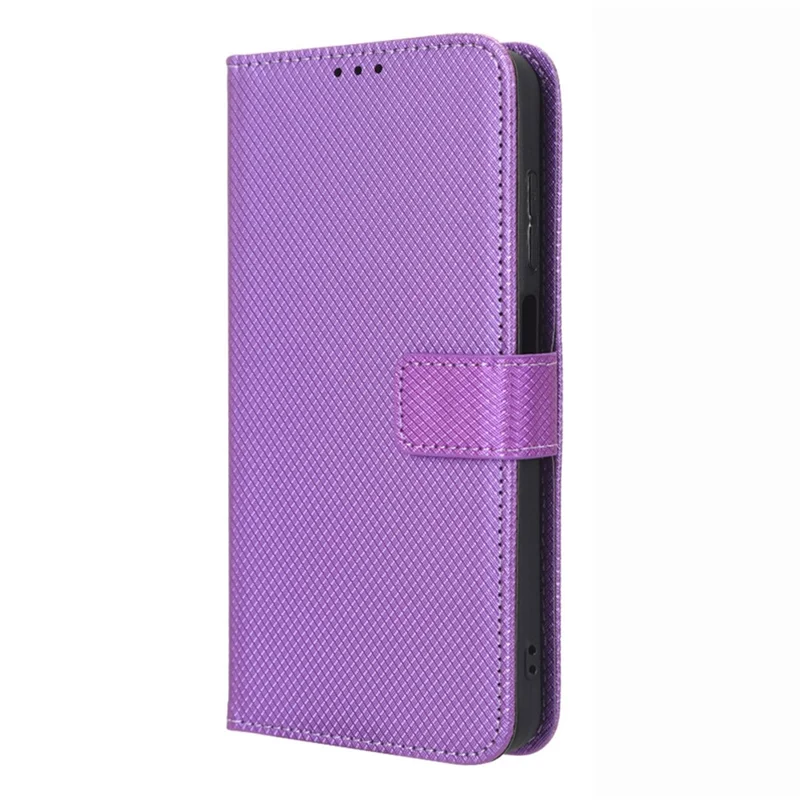 Phone Case for Ulefone Note 14, Diamond Texture Wallet Stand PU Leather Phone Cover - Purple