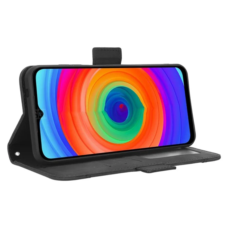 Portefeuille Flip Cover pour Ulefone Note 14, Étui en Cuir PU Slots Multiples pour Cartes Support Téléphone - Noir