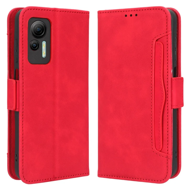 Бумажник Чехол-книжка для Ulefone Note 14, чехол из искусственной кожи для телефона с несколькими слотами для карт, подставкой для телефона - красный