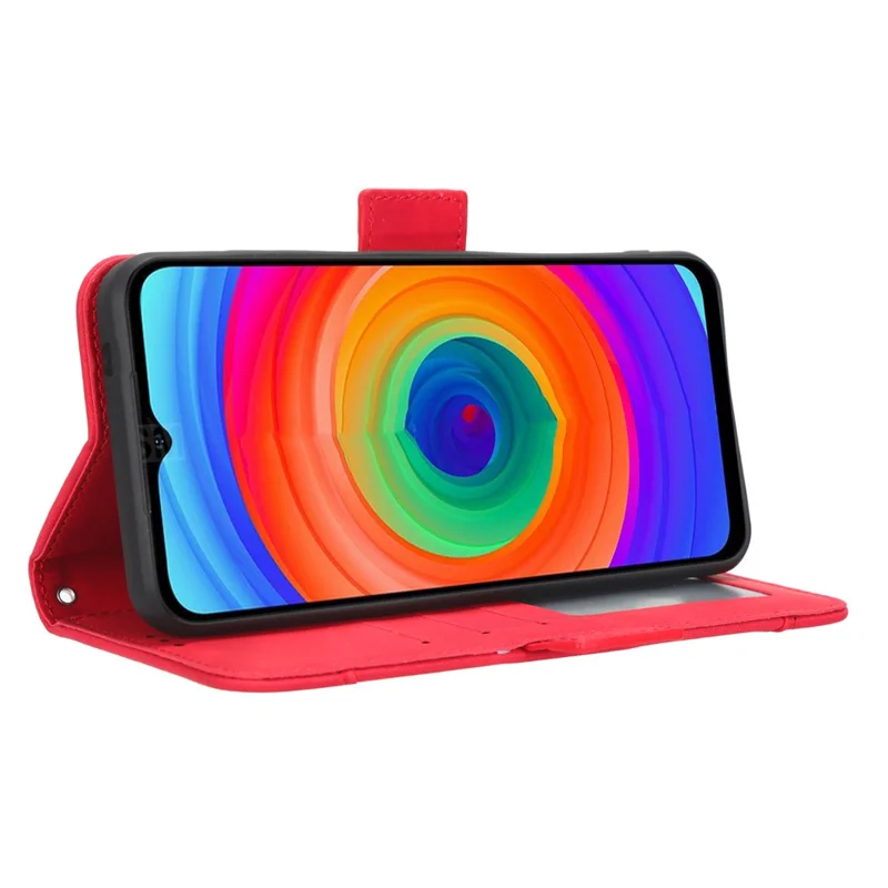 Бумажник Чехол-книжка для Ulefone Note 14, чехол из искусственной кожи для телефона с несколькими слотами для карт, подставкой для телефона - красный