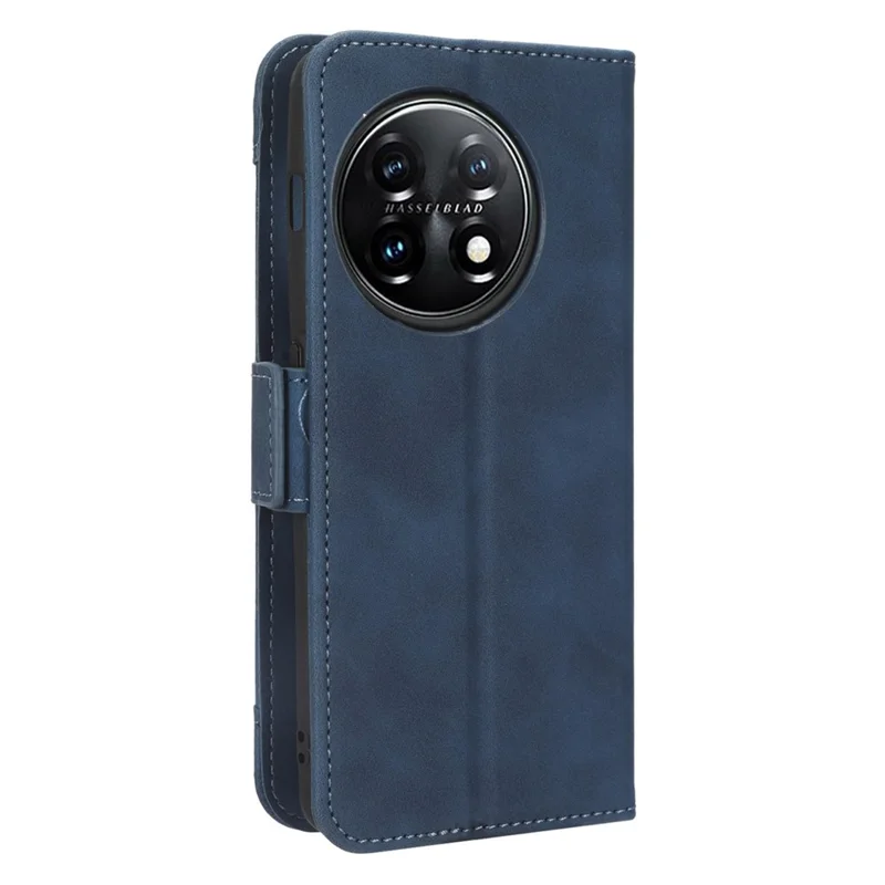 For OnePlus 11 5G PU Leather Shockproof Phone Case Stand Card Holder Magnetic Flip Wallet Cell Phone Cover - Blue