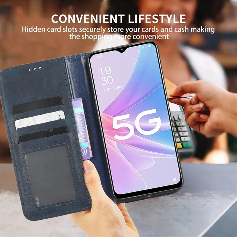 For ZTE nubia Red Magic 8 Pro+ 5G / Red Magic 8 Pro 5G Mobile Phone Case Stand Retro Texture Imprinted Pattern PU Leather Flip Wallet Cover - Black