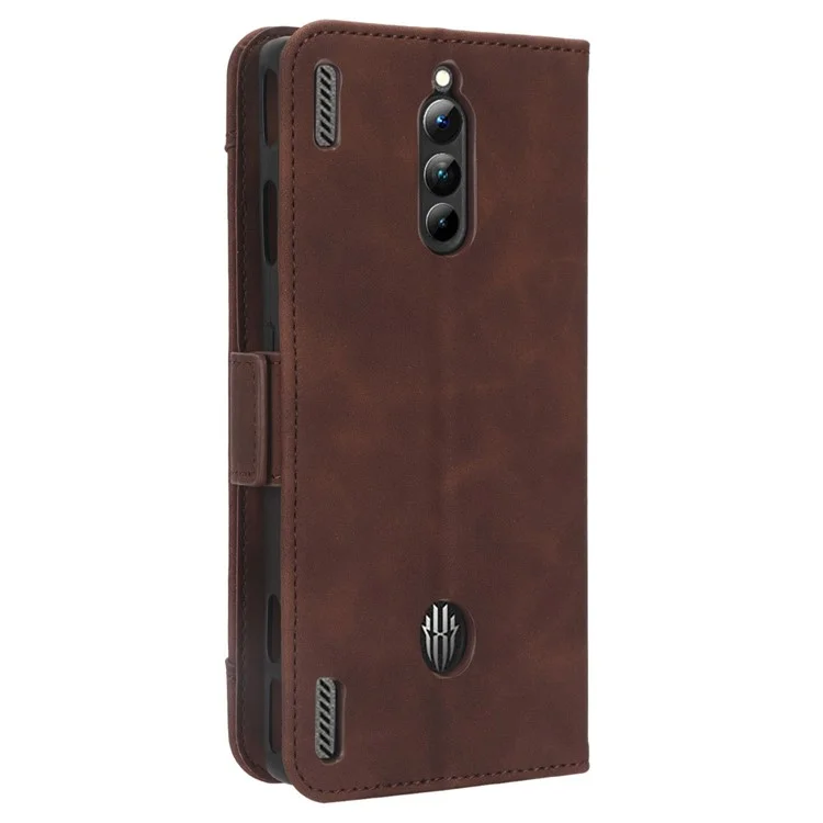 For ZTE nubia Red Magic 8 Pro+ 5G / Red Magic 8 Pro 5G Multiple Card Slots Phone Cover Wallet Stand PU Leather Phone Case - Brown