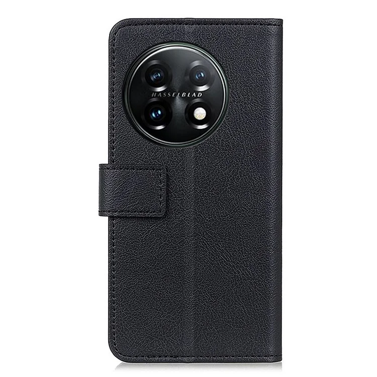 Custodia in pelle per OnePlus 11 5G, guscio per supporto per telefono anti-graffio, texture a portafoglio con chiusura a libro - Nero